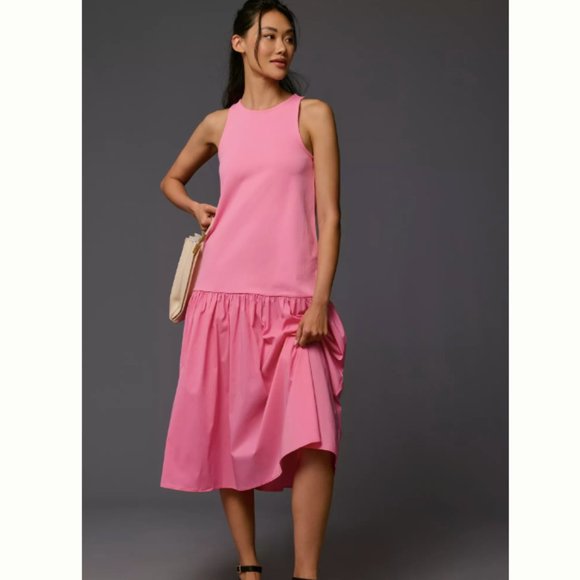 Brand New Maeve Pink Sleeveless Flounce Dress - Picture 2 of 8
